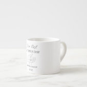 De eerste dag van onze vader | Baby naam, papa & j Espresso Kop (Voorkant rechts)