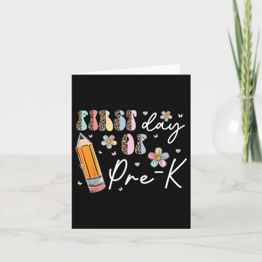 De eerste dag van Pre-K Back to School leraar Boho Kaart (Voorkant)