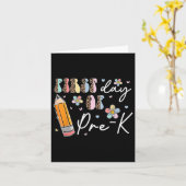 De eerste dag van Pre-K Back to School leraar Boho Kaart (Gele Bloem)