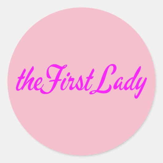 De eerste dame ronde sticker (Voorkant)