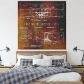 De eerste die Wright Bros Airplane Blueprint 1903 Canvas Afdruk (Insitu (Slaapkamer))