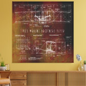 De eerste die Wright Bros Airplane Blueprint 1903 Canvas Afdruk (Insitu (Woonkamer))