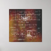 De eerste die Wright Bros Airplane Blueprint 1903 Canvas Afdruk (Voorkant)