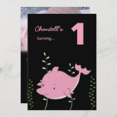 De eerste dolfijn onder het Zee 'Birthday' Kaart (Voorkant / Achterkant)