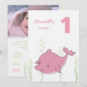 De eerste dolfijn onder het Zee 'Birthday' Kaart (Voorkant / Achterkant)