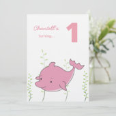 De eerste dolfijn onder het Zee 'Birthday' Kaart (Staand voorkant)