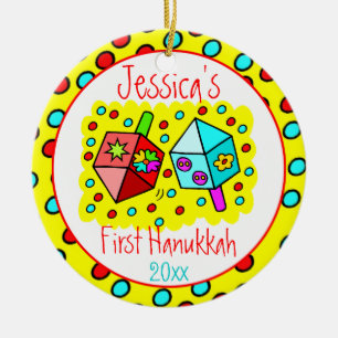 De eerste donatie van de baby - aan twee zijden keramisch ornament