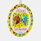 De eerste donatie van de baby - eenzijdig keramisch ornament (Rechts)