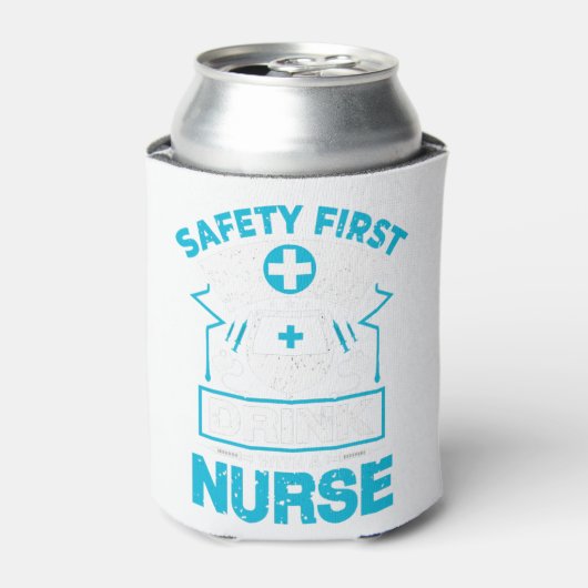 De eerste drink van de veiligheid met een verpleeg blikjeskoeler (Blikje Voorkant)