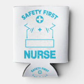 De eerste drink van de veiligheid met een verpleeg blikjeskoeler (Voorkant)