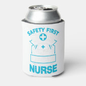 De eerste drink van de veiligheid met een verpleeg blikjeskoeler (Blikje Achterkant)