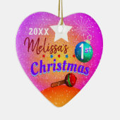 De eerste eerste eerste kerstdag van de baby keramisch ornament (Rechts)