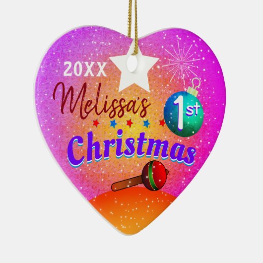 De eerste eerste eerste kerstdag van de baby keramisch ornament (Rechts)