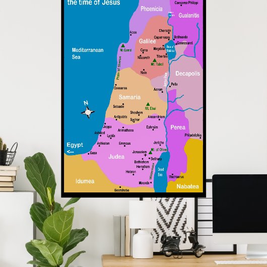 De eerste eeuw van de kaart van Israël Poster (Thuiskantoor)