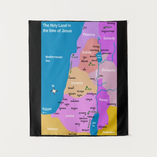 De eerste eeuw van de kaart van Israël Wandkleed (Voorkant)