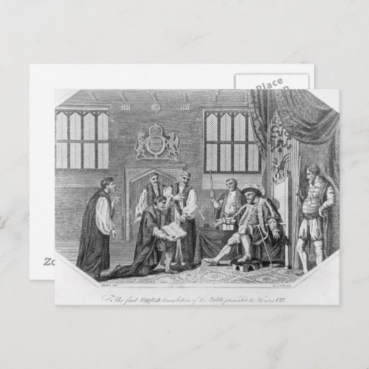 De eerste Engelse vertaling van de Bijbel Briefkaart (Voorkant / Achterkant)