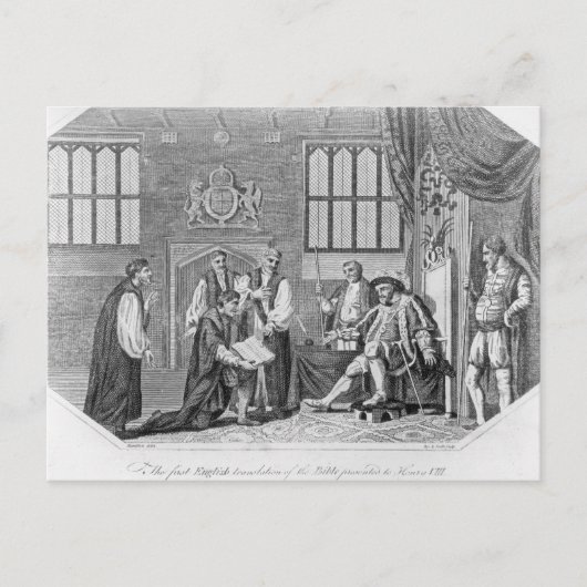 De eerste Engelse vertaling van de Bijbel Briefkaart (Voorkant)