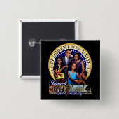 De eerste familie Obama's Vierkante Button 5,1 Cm (Voorkant /achterkant)