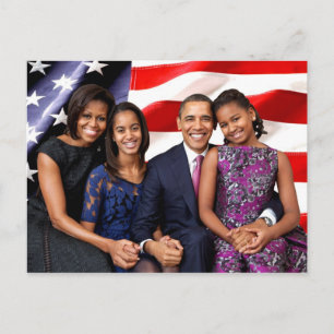 De eerste familie van de V.S. - de Obamas Briefkaart