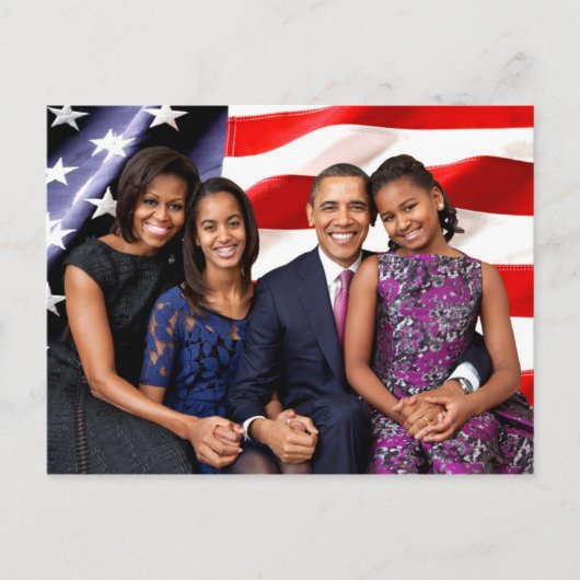 De eerste familie van de V.S. - de Obamas Briefkaart (Voorkant)
