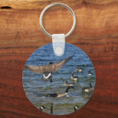 De eerste gans om te vliegen, de ganzen op het Arr Sleutelhanger (Voorkant)