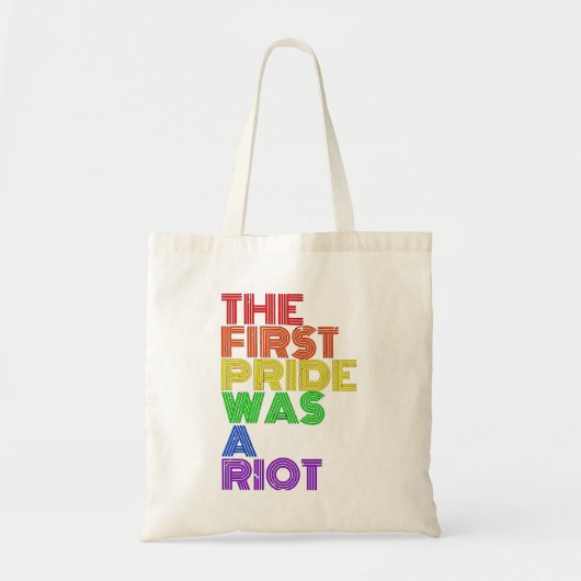 De eerste Gay Pride was een Riot LGBT Tote Bag (Voorkant)