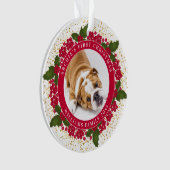De eerste gepersonaliseerde huisdierenfoto van uw ornament (voorkant)