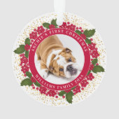 De eerste gepersonaliseerde huisdierenfoto van uw ornament (achterkant)