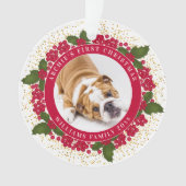 De eerste gepersonaliseerde huisdierenfoto van uw ornament (voorkant)