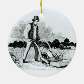 De eerste grasmaaier (graving) (foto) keramisch ornament (Achterkant)