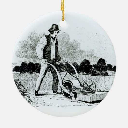 De eerste grasmaaier (graving) (foto) keramisch ornament (Achterkant)