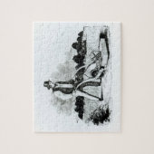 De eerste grasmaaier (graving) (foto) legpuzzel (Verticaal)