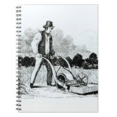 De eerste grasmaaier (graving) (foto) notitieboek (Voorkant)