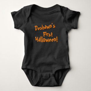De eerste halloween Black van baby met Oranje lett Romper