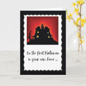 De eerste halloween in je nieuwe thuis Humoureus H Kaart (Gele Bloem)