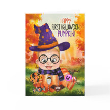 De eerste halloween van de Baby Boy Wizard