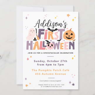 De eerste Halloween-verjaardagsuitnodiging van bab Kaart