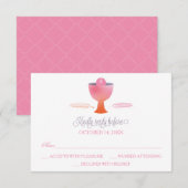 De eerste Heilige Communie RSVP-antwoordkaart - Gi RSVP Kaartje (Voorkant / Achterkant)