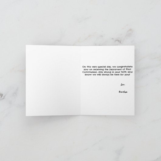 De eerste heilige communie van de Gepersonaliseerd Kaart (Binnen)