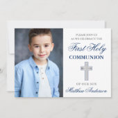 De eerste Heilige Communistische Foto Blauw en Zil Kaart (Voorkant)