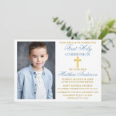 De eerste Heilige Communistische Foto Dusty Blue G Kaart (Staand voorkant)