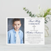 De eerste Heilige Communistische Foto Navy Blue en Kaart (Staand voorkant)