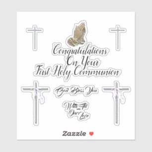De eerste heilige wens van de gemeenschap   kruisg sticker