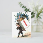 De eerste januari komt eraan briefkaart (Staand voorkant)