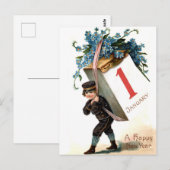 De eerste januari komt eraan briefkaart (Voorkant / Achterkant)