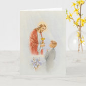 De eerste jongen van de kerkgemeenschapbevestiging kaart (Gele Bloem)