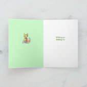 De eerste Kaart van de Verjaardag met lapwerkkat (Binnen)