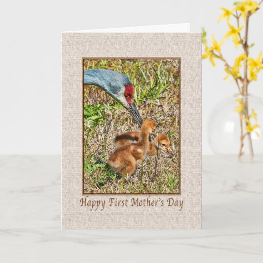 De eerste Kaart van het Moederdag met Vogels (Gele Bloem)