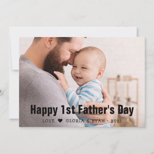 De eerste keer dat de Foto van de Vaderdag Feestdagenkaart (Voorkant)