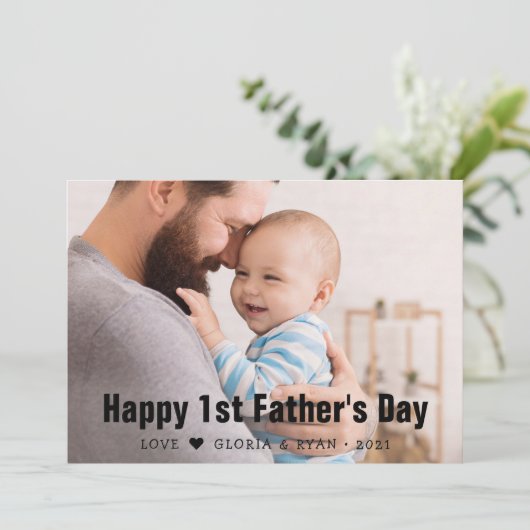 De eerste keer dat de Foto van de Vaderdag Feestdagenkaart (Staand voorkant)